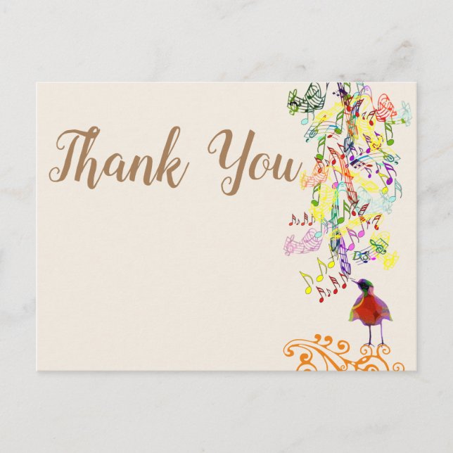 Jede Hintergrundfarbe eine kleine Birdie sagte mir Postkarte (Vorderseite)