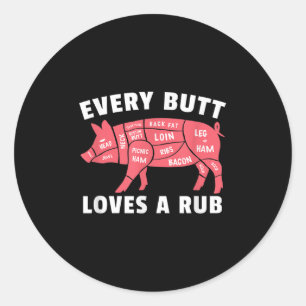 Jede Liebe ein raubseliges Funny Pig Grillen Schwe Runder Aufkleber
