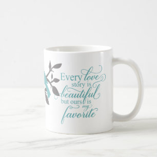 Jede Liebe-Geschichte ist schöne Typografie Kaffeetasse