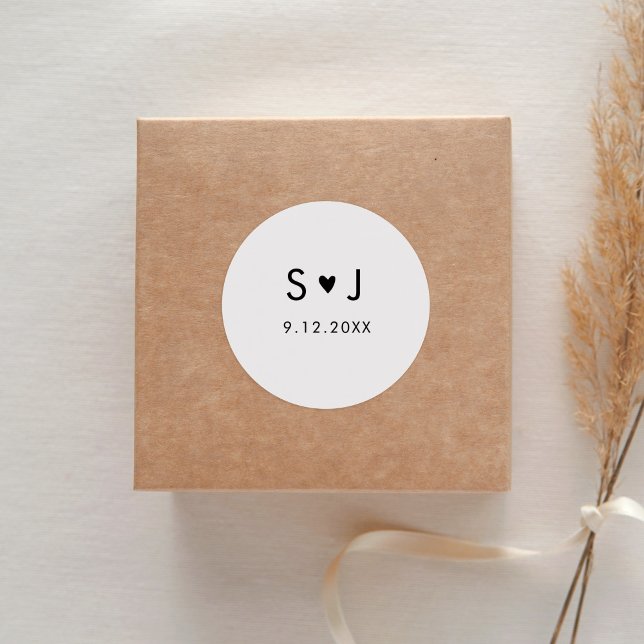 JEDE Minimalistische Hochzeit Runder Aufkleber (Von Creator hochgeladen)