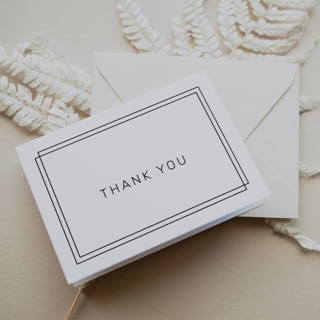 JEDE Minimalistische Schwarz-Weiß-Hochzeit Dankeskarte (AVERY Minimalist Black and White Wedding Thank You Card)