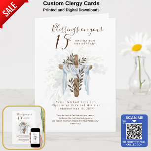 JEDE ORDINATION JAHRESTAG PriesterPastor Minister Karte