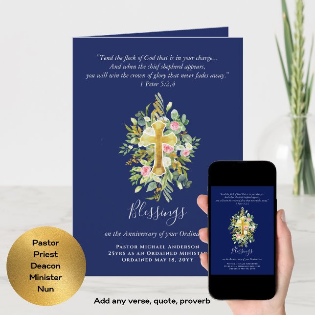 JEDE ORDINATION JAHRESTAG PriesterPastor Minister Karte (Von Creator hochgeladen)