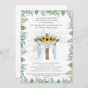 JEDE Ordination Jubiläum Einladung rustikales Holz