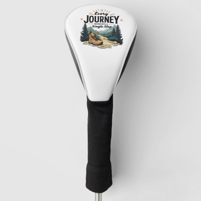 Jede Reise beginnt mit einer Single-Treppe wandern Golf Headcover (Vorderseite)