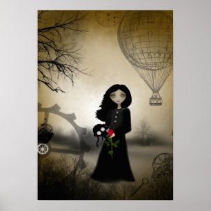 Jede Rose hat es ist Dorn Steampunk Kunst-Plakat Poster