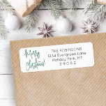 Jede Script Modern Green Christmas Rücksendeadress<br><div class="desc">Fügen Sie eine stilvolle Finishing-Touch zu den Urlaubskarten-Umschlägen mit modernen, individuellen Rücksendeadressen-Aufklebern hinzu. Der gesamte Text auf dieser Vorlage ist einfach zu personalisieren, mit beliebigen Formulierungen, wie zum Beispiel Frohe Weihnachten, Happy Holidays, Frohen Festtage oder Happy New Year. Das festliche, grüne, weiße und schwarze Design besticht durch moderne handgeschriebene Skriptkalligraphie...</div>