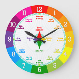Jede Sekunde zählt Rainbow Colors Learning Clock Große Wanduhr