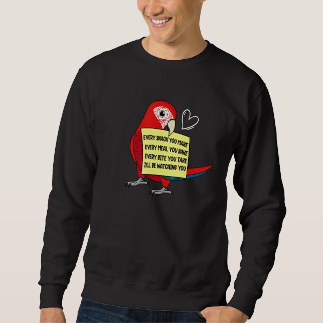 Jede Snack-Mahlzeit oder Biss I Scarlet Macaw Papr Sweatshirt (Vorderseite)