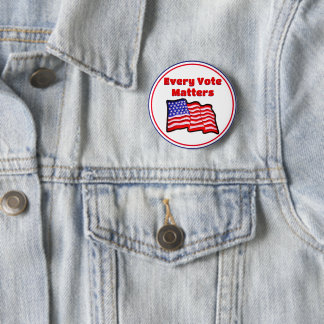 Jede Stimme zählt Amerikanischer-Flagge-Button Button