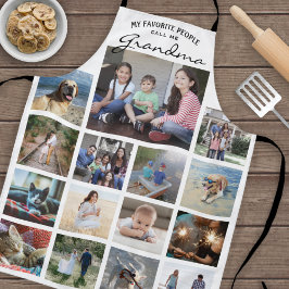 Jede Textfamilie Foto Collage Grid Oma White Schürze