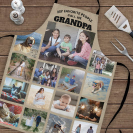 Jede Textfamilie Foto Collage Opa Khaki Beige Schürze