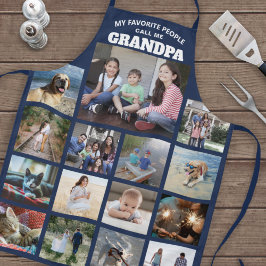 Jede Textfamilie Foto Collage Opa Navy Blau Schürze
