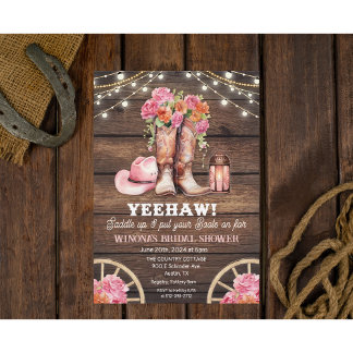 JEDE VERANSTALTUNG - Cowgirl Boot Floral Western E Einladung