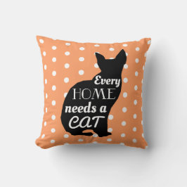Jede Zuhause benötigt einen katzenorangen Polka-Pu Kissen