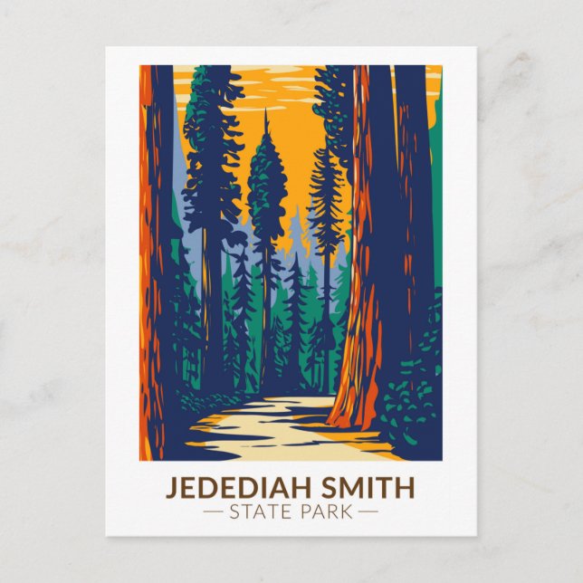 Jedediah Smith Redwoods Staat Park California Postkarte (Vorderseite)