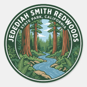 Jedediah Smith Redwoods State Park Kalifornien Runder Aufkleber