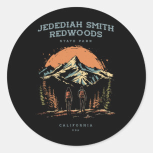 Jedediah Smith Redwoods State Park Rucksackwandern Runder Aufkleber