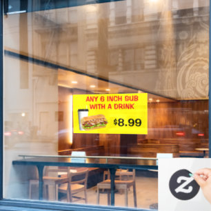 Jedem 6 Zoll großen Untergerät mit einem Getränk z Fensteraufkleber