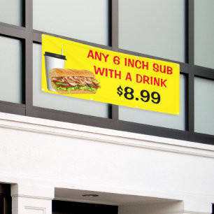 Jeden 6-Zoll-Sub anpassen mit einem Getränk, Preis Banner
