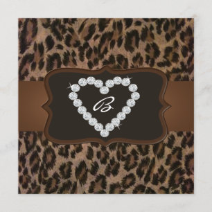 Jeden Anlaß Cheetah Print Diamond Geburtstagsparty Einladung
