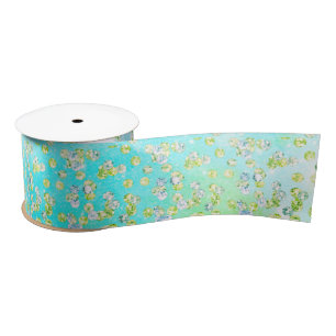 Jeden Anlaß Luxury Aqua Blue Green Sequins Satinband