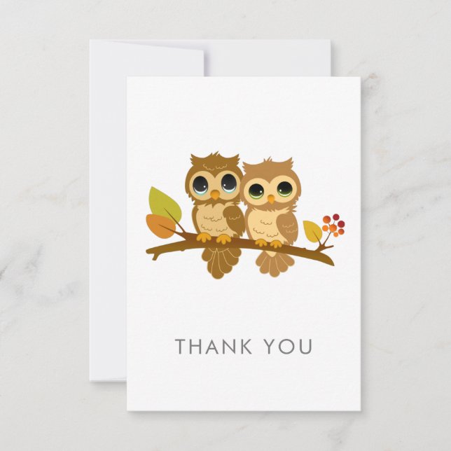 Jeden Anlaß Owl Vielen Dank Notecard Dankeskarte (Vorderseite)