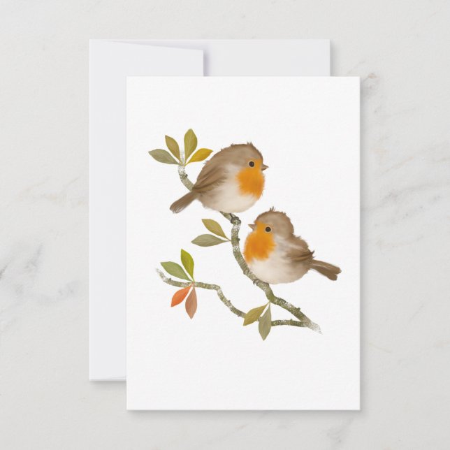Jeden Anlaß Robin Birds Note Card Dankeskarte (Vorderseite)