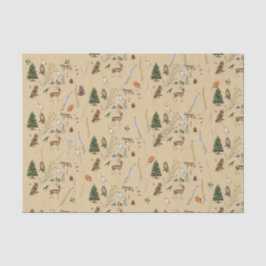 Jeden Anlaß Woodland Tiere Pflanze Tan Seidenpapier