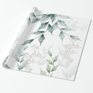 Jeden Anlaß Wrapping Grayed Jade Green Botanic Geschenkpapier