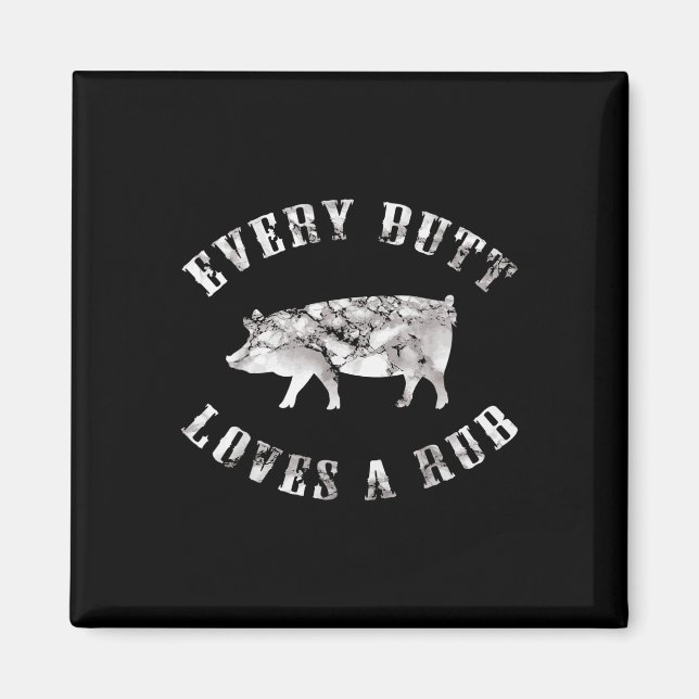 Jeden Hintern Liebe ein Rub Funny Men Schweinchen  Magnet (Vorne)