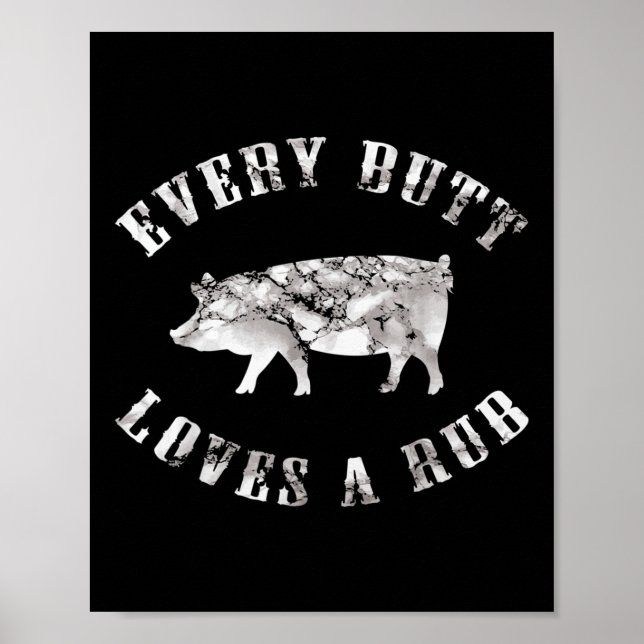 Jeden Hintern Liebe ein Rub Funny Men Schweinchen  Poster (Vorne)