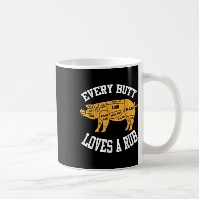 Jeden Hintern Lieben ein Rub Funny Grillen Hintern Kaffeetasse (Rechts)