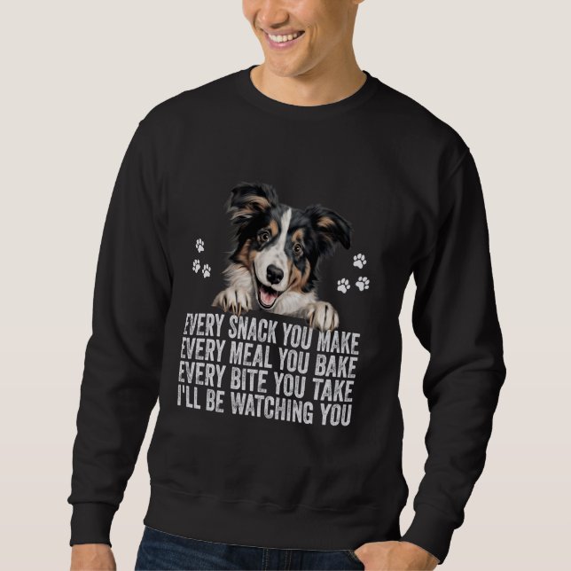 Jeden Imbiss macht man lustige Collie Hund Vater M Sweatshirt (Vorderseite)