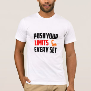 Jeden Set-/Fitnessraum-T - Shirt Ihre Grenzen drüc