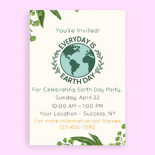 Jeden Tag Ist Earth Day Party Veranstaltungseinlad Flyer