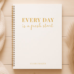 Jeden Tag ist ein frischer Start Minimal Gold und Planer