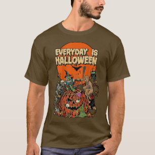 Jeden Tag ist Halloween Pumpkin Crow Beängstigende T-Shirt