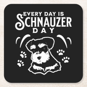 Jeden Tag ist Schnauzer Day Rechteckiger Pappuntersetzer