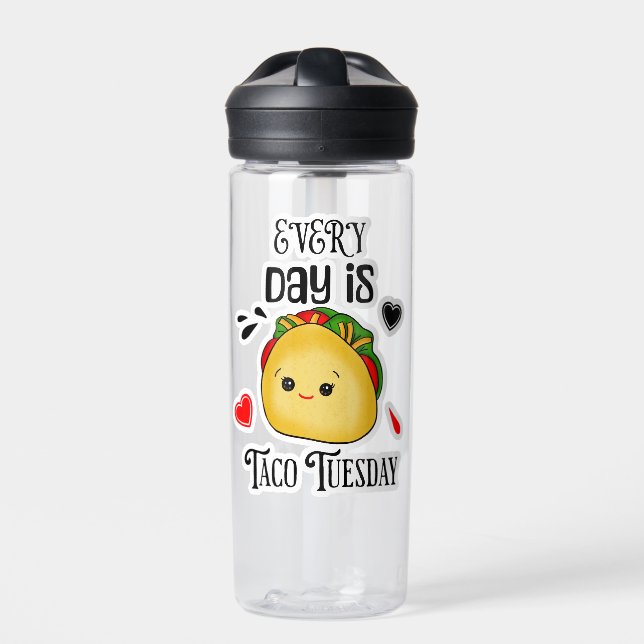 Jeden Tag ist Taco Dienstag Trinkflasche (Vorderseite)