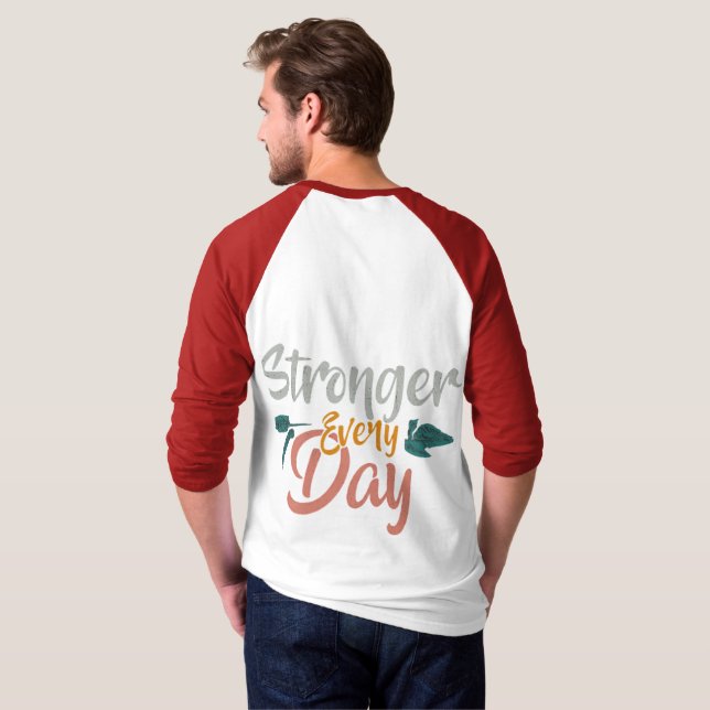 Jeden Tag stärker T-Shirt (Schwarz voll)