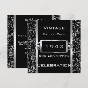 Jeder Alter Vintage 70er Black Metal Image Look Pa Einladung
