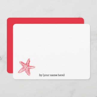 Jeder Anlass an der Meeresküste Roter Seestern Mitteilungskarte