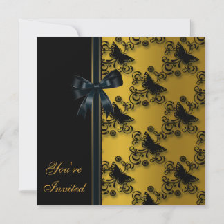 Jeder Anlass Butterfly Gold Einladung Vorlage