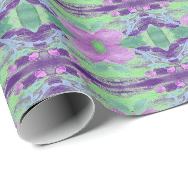 Jeder Anlass-Umschlagpapier in Lila Blüte Geschenkpapier (Rolleneckpunkt)