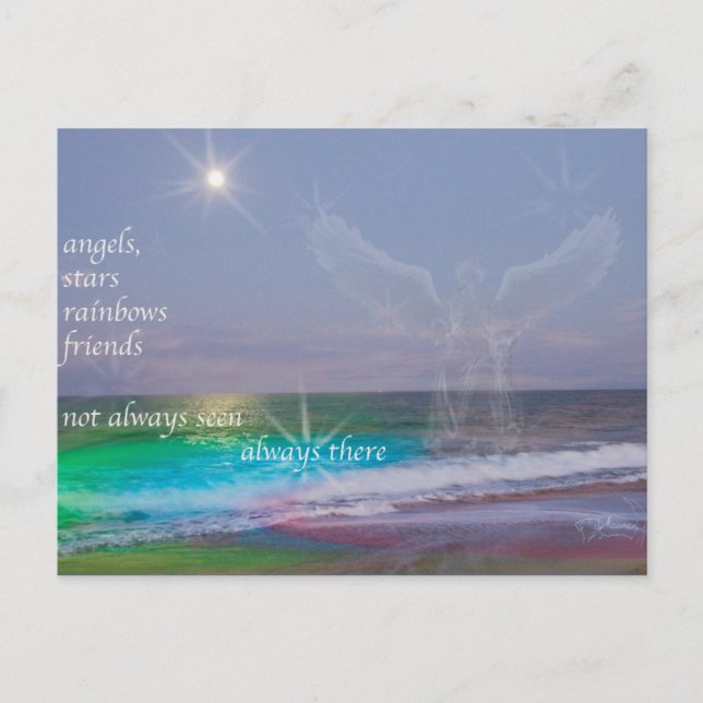 Jeder braucht Freunde und Engel, Postkarte (Vorderseite)