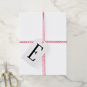 Jeder Buchstabe Schwarz & Weiß oder DIY-Farben Geschenkanhänger