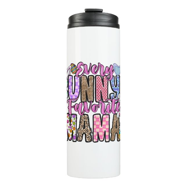 Jeder Bunnys Favorite Mama Thermosbecher (Vorderseite)