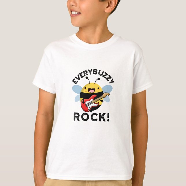 Jeder Buzzy Rock Funny Music Pun T-Shirt (Vorderseite)