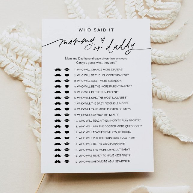 JEDER, der gesagt hat, Mommy Daddy Baby Game Card Einladung (Von Creator hochgeladen)